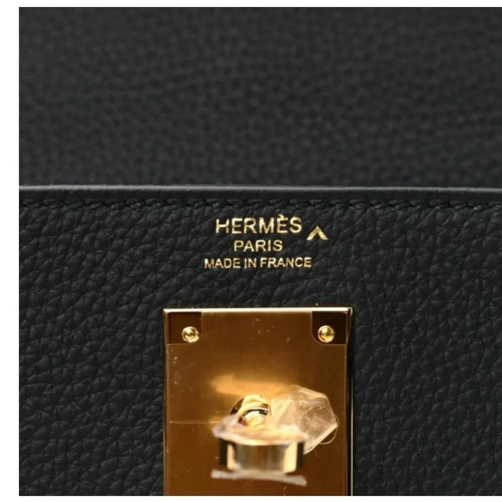 Hermes Togo matte porous crocodile Kelly retourne touch black 28.Full set - Picture 6 of 15